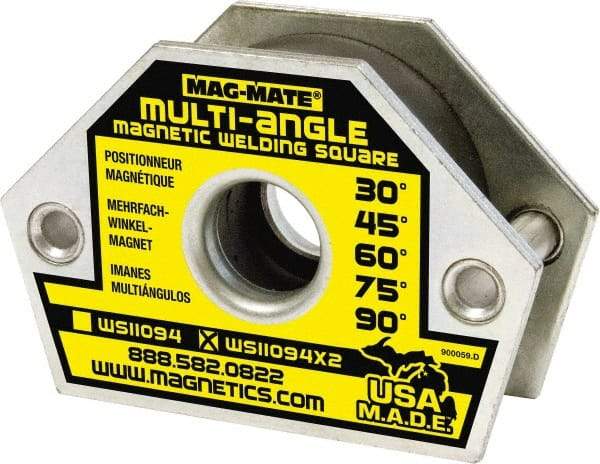 Mag-Mate - 4-3/8" Wide x 1-9/16" Deep x 3" High Ceramic Magnetic Welding & Fabrication Square - 110 Lb Average Pull Force - All Tool & Supply