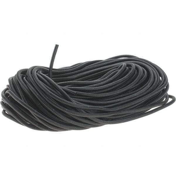 Value Collection - 0.27" ID, Black/Gray Nylon Corrugated Cable Sleeve - 250' Coil Length, -40 to 300°F - All Tool & Supply