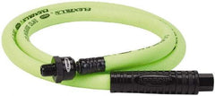 Legacy - 3/8" ID x 0.61" OD 4' Long Lead-In Whip Hose - FNPT x MNPT Ball Swivel Ends, 300 Working psi, 140°, 1/4" Fitting, Green - All Tool & Supply