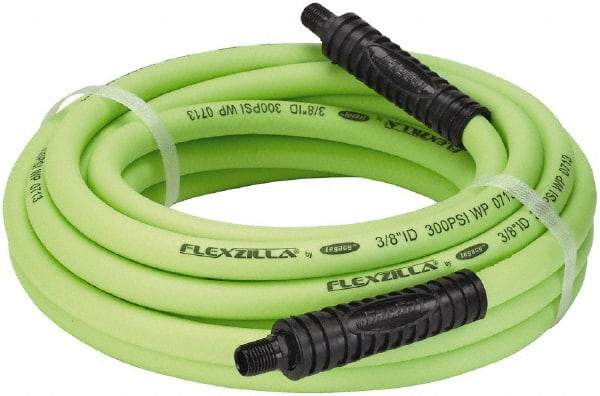 Legacy - 3/8" ID x 0.61" OD 25' Long Multipurpose Air Hose - MNPT x MNPT Ends, 300 Working psi, 140°, 1/4" Fitting, Green - All Tool & Supply