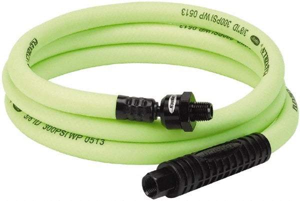 Legacy - 3/8" ID x 0.61" OD 6' Long Lead-In Whip Hose - FNPT x MNPT Ball Swivel Ends, 300 Working psi, 140°, 1/4" Fitting, Green - All Tool & Supply