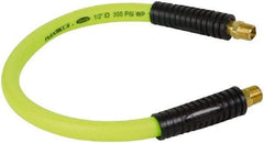 Legacy - 1/2" ID x 0.74" OD 2' Long Lead-In Whip Hose - MNPT Fixed x MNPT Swivel End, 300 Working psi, 140°, 3/8" Fitting, Green - All Tool & Supply