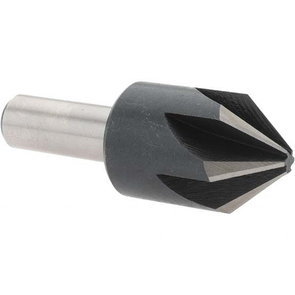 Value Collection - 1" Head Diam, 1/2" Shank Diam, 6 Flute 82° High Speed Steel Countersink - All Tool & Supply