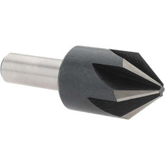 Value Collection - 1" Head Diam, 1/2" Shank Diam, 6 Flute 82° High Speed Steel Countersink - All Tool & Supply