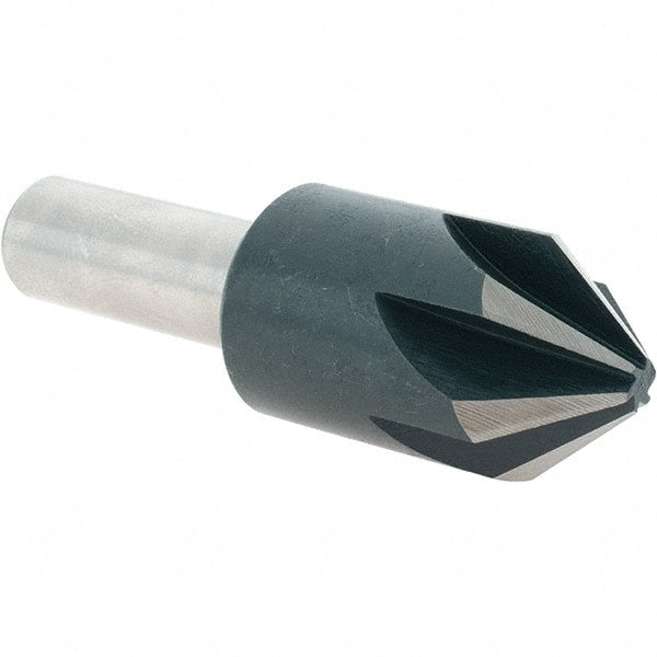 Value Collection - 7/8" Head Diam, 1/2" Shank Diam, 6 Flute 82° High Speed Steel Countersink - All Tool & Supply