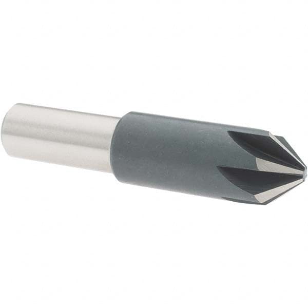 Value Collection - 5/8" Head Diam, 1/2" Shank Diam, 6 Flute 82° High Speed Steel Countersink - All Tool & Supply