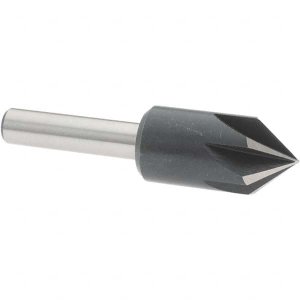 Value Collection - 1/2" Head Diam, 1/4" Shank Diam, 6 Flute 82° High Speed Steel Countersink - All Tool & Supply