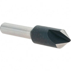 Value Collection - 3/8" Head Diam, 1/4" Shank Diam, 1 Flute 82° High Speed Steel Countersink - 1-3/4" OAL - All Tool & Supply