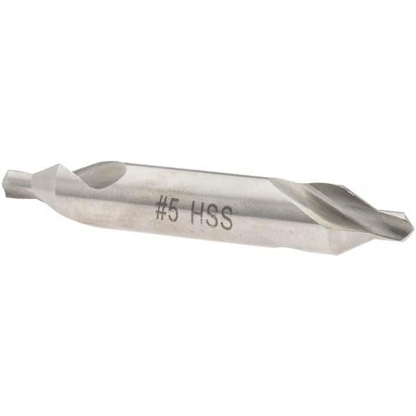 Value Collection - #5 Plain Cut 60° Incl Angle High Speed Steel Combo Drill & Countersink - All Tool & Supply