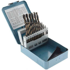 Import - 1/16 to 3/8", 135° Point, Oxide/Gold Finish, High Speed Steel Jobber Length Drill Bit Set - All Tool & Supply