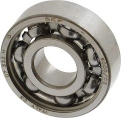 SKF - 10mm Bore Diam, 26mm OD, Open Deep Groove Radial Ball Bearing - 8mm Wide, 1 Row, Round Bore, 1,960 Nm Static Capacity, 4,750 Nm Dynamic Capacity - All Tool & Supply