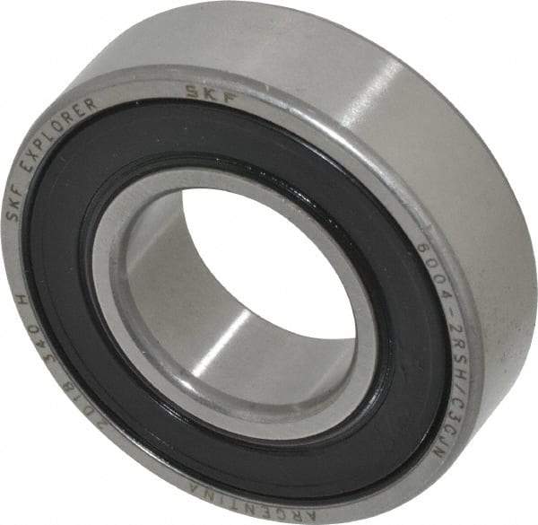 SKF - 20mm Bore Diam, 42mm OD, Double Seal Deep Groove Radial Ball Bearing - 12mm Wide, 1 Row, Round Bore, 5,000 Nm Static Capacity, 9,950 Nm Dynamic Capacity - All Tool & Supply