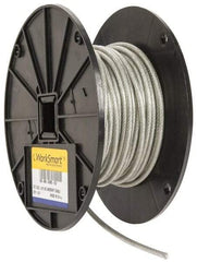 Value Collection - 3/16" x 3/32" Diam, Aircraft Cable - 920 Lb Breaking Strength, 7 x 7 Strand Core, Vinyl Coating - All Tool & Supply