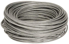 Value Collection - 3/32" x 1/16" Diam, Aircraft Cable - 480 Lb Breaking Strength, 7 x 7 Strand Core, Vinyl Coating - All Tool & Supply