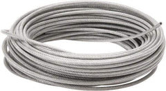 Value Collection - 3/32" x 1/16" Diam, Aircraft Cable - 480 Lb Breaking Strength, 7 x 7 Strand Core, Vinyl Coating - All Tool & Supply