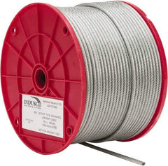 Value Collection - 3/16" x 1/8" Diam, Aircraft Cable - 2,000 Lb Breaking Strength, 7 x 19 Strand Core, Vinyl Coating - All Tool & Supply