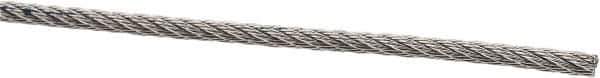 Value Collection - 1/16" Diam, Aircraft Cable - 480 Lb Breaking Strength, 7 x 7 Strand Core - All Tool & Supply