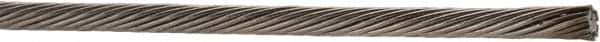 Value Collection - 3/32" Diam, Aircraft Cable - 1,200 Lb Breaking Strength, 1 x 19 Single Strand - All Tool & Supply