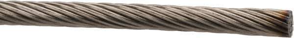 Value Collection - 1/4" Diam, Aircraft Cable - 8,200 Lb Breaking Strength, 1 x 19 Single Strand - All Tool & Supply