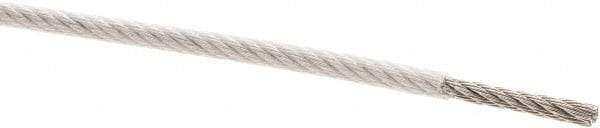 Value Collection - 1/8" x 3/32" Diam, Aircraft Cable - 920 Lb Breaking Strength, 7 x 7 Strand Core, Nylon Coating - All Tool & Supply