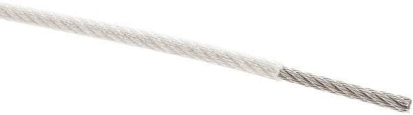 Value Collection - 1/8" x 3/32" Diam, Aircraft Cable - 920 Lb Breaking Strength, 7 x 7 Strand Core, Nylon Coating - All Tool & Supply