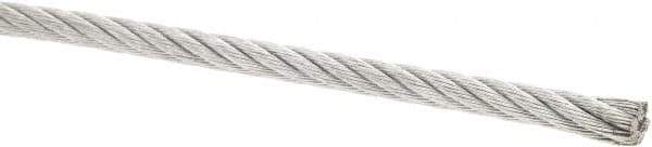 Value Collection - 5/16" Diam, Galvanized Steel Wire Rope - 9,800 Lb Breaking Strength, 7 x 19 Strand Core - All Tool & Supply