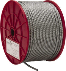 Value Collection - 3/16" Diam, Galvanized Steel Wire Rope - 4,200 Lb Breaking Strength, 7 x 19 Strand Core - All Tool & Supply