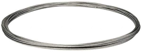 Value Collection - 3/16" Diam, Galvanized Steel Wire Rope - 4,200 Lb Breaking Strength, 7 x 19 Strand Core - All Tool & Supply