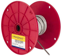 Value Collection - 3/16" Diam, Galvanized Steel Wire Rope - 4,200 Lb Breaking Strength, 7 x 19 Strand Core - All Tool & Supply