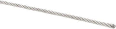 Value Collection - 1/8" Diam, Galvanized Steel Wire Rope - 2,000 Lb Breaking Strength, 7 x 19 Strand Core - All Tool & Supply