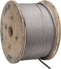 Value Collection - 1/4" Diam, Galvanized Steel Wire Rope - 7,000 Lb Breaking Strength, 7 x 19 Strand Core - All Tool & Supply