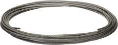 Value Collection - 1/4" Diam, Galvanized Steel Wire Rope - 7,000 Lb Breaking Strength, 7 x 19 Strand Core - All Tool & Supply