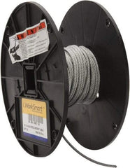 Value Collection - 1/8" Diam, Aircraft Cable - 1,700 Lb Breaking Strength, 7 x 7 Strand Core - All Tool & Supply