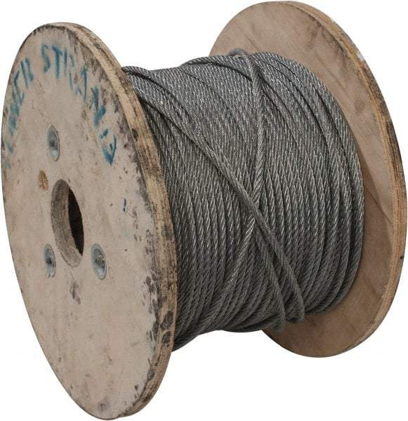 Value Collection - 1/4" Diam, Aircraft Cable - 6,100 Lb Breaking Strength, 7 x 7 Strand Core - All Tool & Supply