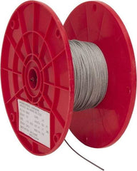 Value Collection - 1/16" Diam, Aircraft Cable - 480 Lb Breaking Strength, 7 x 7 Strand Core - All Tool & Supply