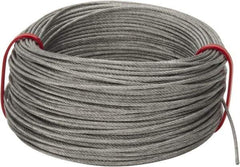 Value Collection - 1/16" Diam, Aircraft Cable - 480 Lb Breaking Strength, 7 x 7 Strand Core - All Tool & Supply