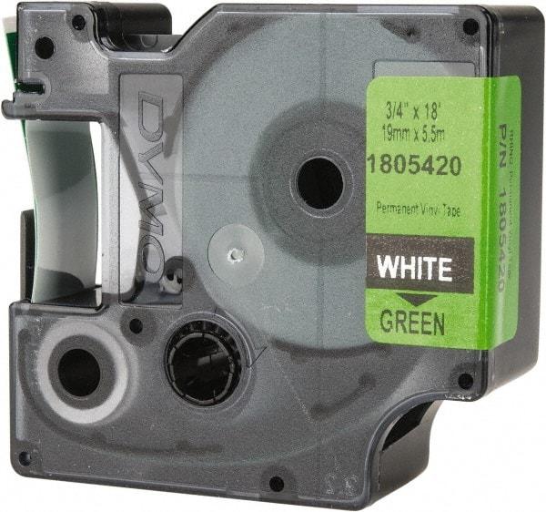 Dymo - 3/4" Wide x 216" Long, Green Vinyl Label Printer Cartridge - For RHINO 4200, 5200, 6000, 6500 - All Tool & Supply