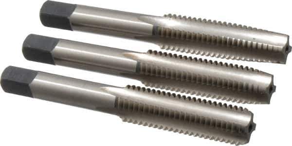 Cleveland - M12x1.75, 4 Flute, Bottoming, Plug & Taper, Bright Finish, High Speed Steel Tap Set - Right Hand Cut, 1.66" Thread Length, Series 1004 - All Tool & Supply