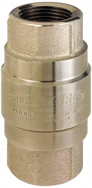 Strataflo - 1" Nickel Plated Brass Check Valve - Inline, FNPT x FNPT, 400 WOG - All Tool & Supply