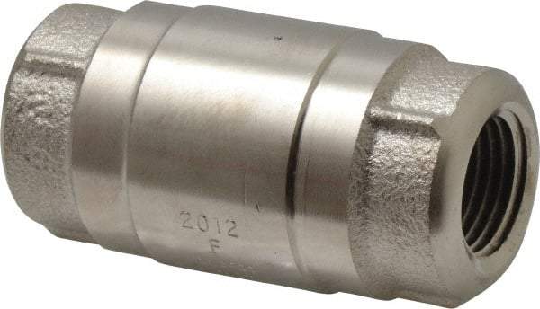 Strataflo - 1/2" Nickel Plated Brass Check Valve - Inline, FNPT x FNPT, 400 WOG - All Tool & Supply