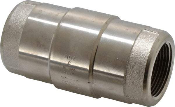 Strataflo - 1-1/4" Nickel Plated Brass Check Valve - Inline, FNPT x FNPT, 400 WOG - All Tool & Supply