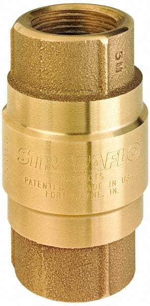 Strataflo - 2-1/2" Brass Check Valve - Inline, FNPT x FNPT, 200 WOG - All Tool & Supply