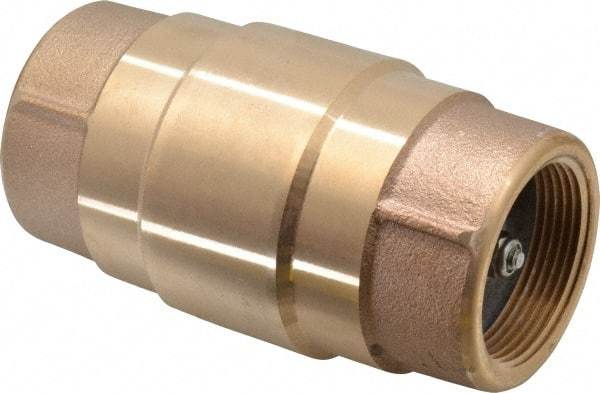 Strataflo - 1-1/2" Brass Check Valve - Inline, FNPT x FNPT, 200 WOG - All Tool & Supply