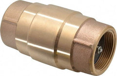 Strataflo - 1-1/2" Brass Check Valve - Inline, FNPT x FNPT, 200 WOG - All Tool & Supply