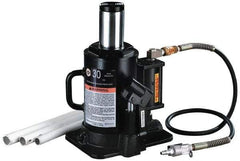 Omega Lift Equipment - 30 Ton Capacity Air-Actuated Bottle Jack - 11" to 18" High, 7" Piston Stroke, 2-1/2" Plunger Diam, 8-1/4" Wide Base - All Tool & Supply