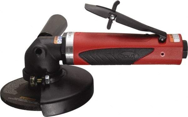 Sioux Tools - 4" Wheel Diam, 12,000 RPM, Pneumatic Angle & Disc Grinder - 3/8-24 Spindle, 35 CFM, Rear Exhaust - All Tool & Supply