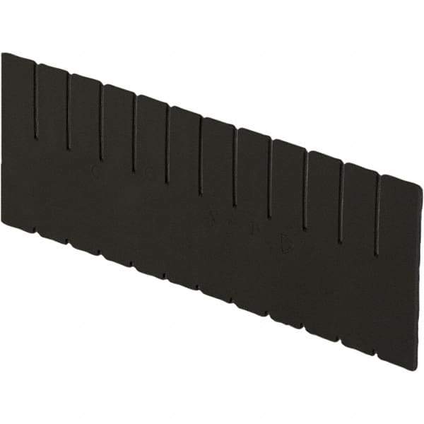 LEWISBins+ - 7-3/8" High, Black Bin Divider - Use with DC2080, Long Side Measures 7.4" Tall - All Tool & Supply