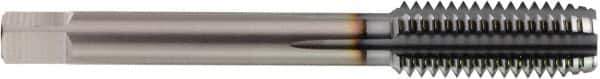 OSG - M12x1.75 Metric Coarse 5 Flute TiCN Finish Solid Carbide Straight Flute Machine Tap - Modified Bottoming, Right Hand Thread, 82mm OAL, 38mm Thread Length, H3 Limit, Oversize - Exact Industrial Supply