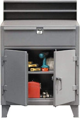 Strong Hold - 1 Drawer Shop Desk - 36 Inch Wide x 28 Inch Deep x 54 Inch High, Dark Gray - All Tool & Supply