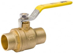 Value Collection - 3/4" Pipe, Full Port, Brass Packing Gland Ball Valve - Inline - Two Way Flow, C x C Ends, Lever Handle, 600 WOG, 150 WSP - All Tool & Supply